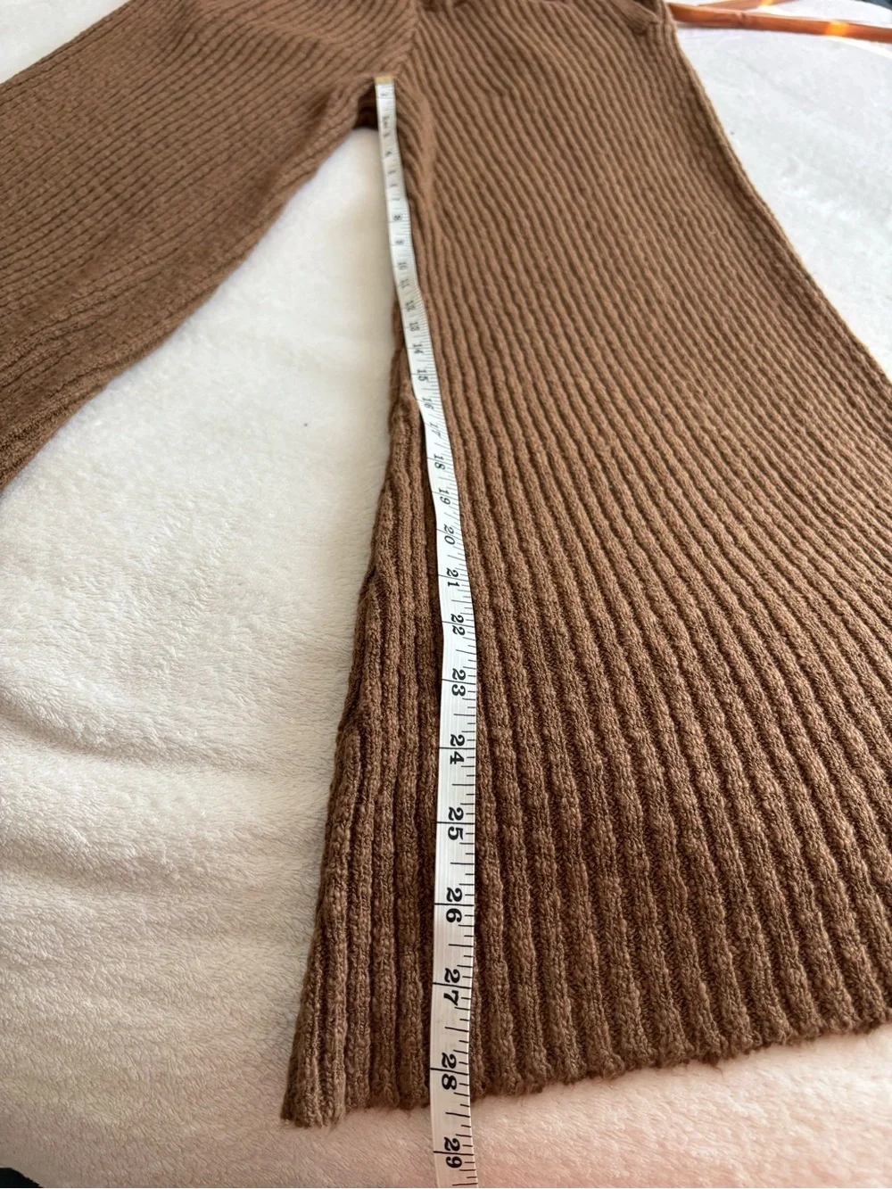 Free People | Women’s Cozy Ribbed Knit Tank and Lounge Pants Set Brown